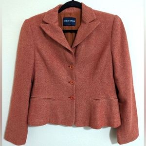 Vintage Giorgio Armani Classico Wool Cashmere Rust Luxury Italian Blazer Jacket